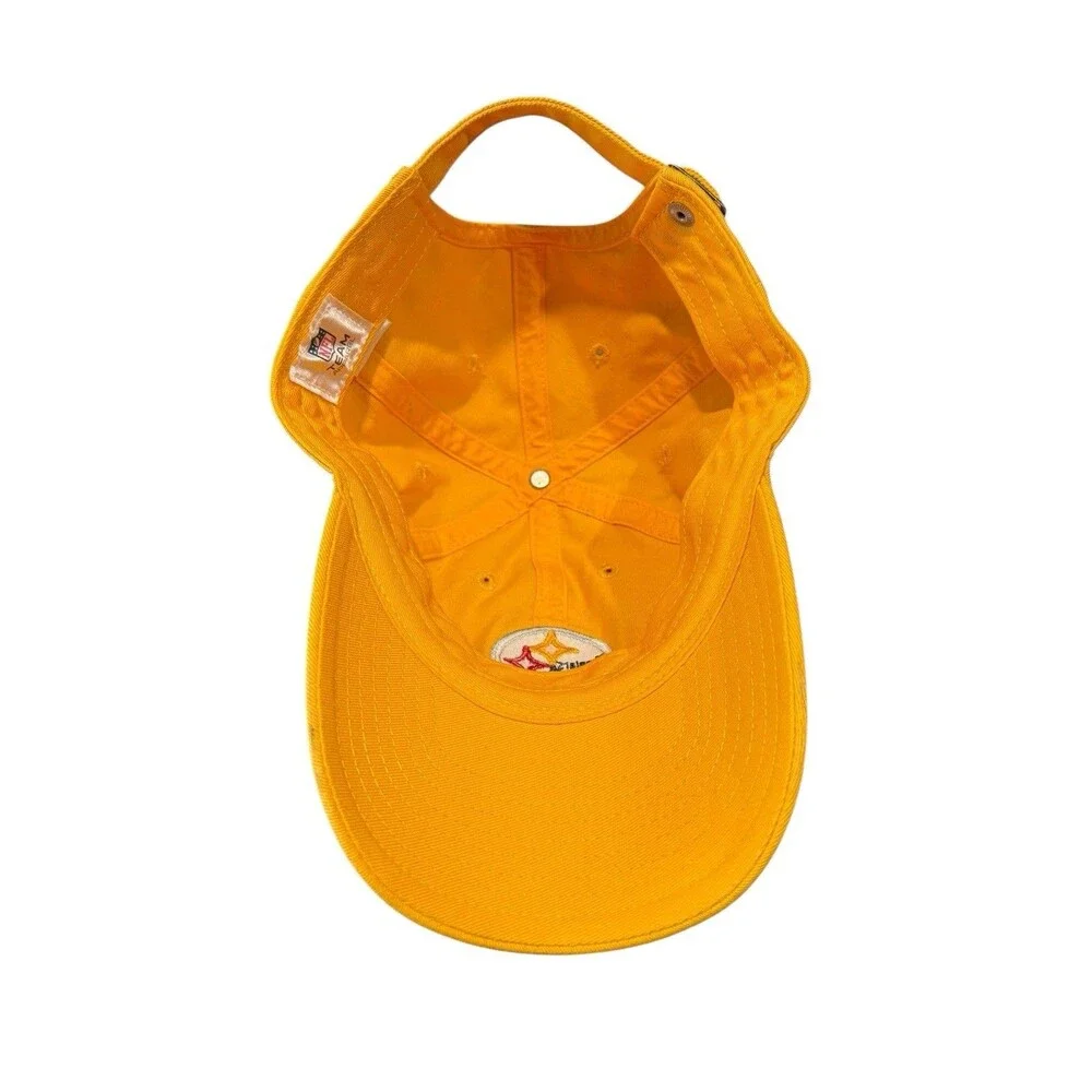 Pittsburgh Steelers Strapback Dad Hat NFL Embroidered Yellow Cap